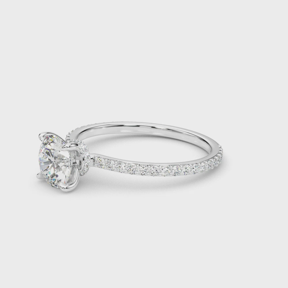 LUMEO Round Hidden Halo Diamond Engagement Ring Video