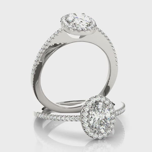 LUMEO Oval Halo Diamond Engagement Ring Video