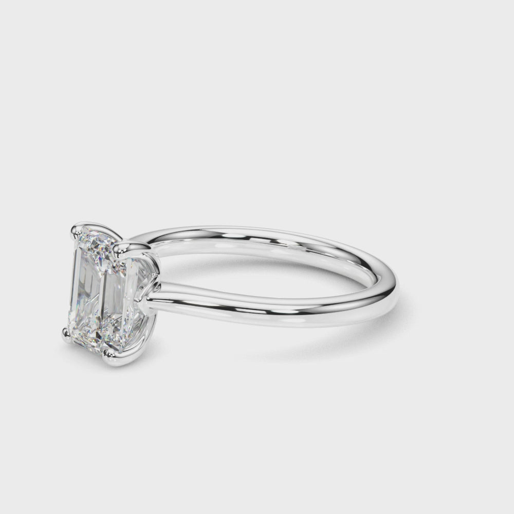 LUMEO Emerald Solitaire Diamond Engagement Ring Video