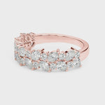 LUMEO Priscilla Double Diamond Ring 360  video in 18k Solid Rose Gold 