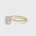 LUMEO Round Double Hidden Halo Diamond Engagement Ring 360 video in 18k Solid Yellow Gold 