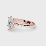LUMEO Pear Solitaire with Contemporary Shank Diamond Engagement Ring Video in 18k Solid Rose Gold