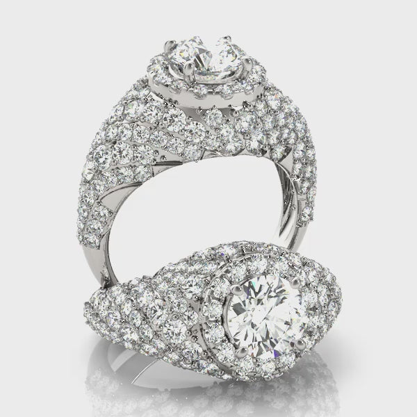 LUMEO Round Halo Diamond Engagement Ring Video