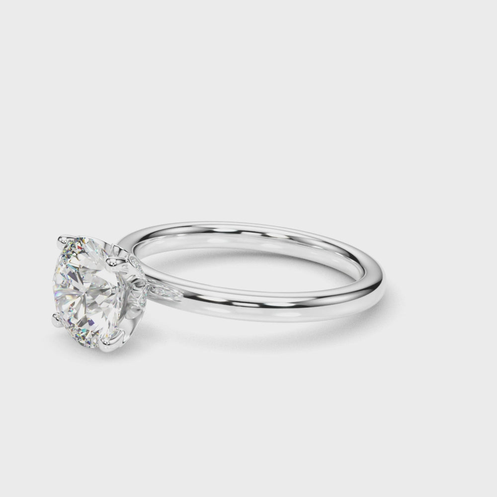 LUMEO Round Hidden Halo Diamond Engagement Ring Video