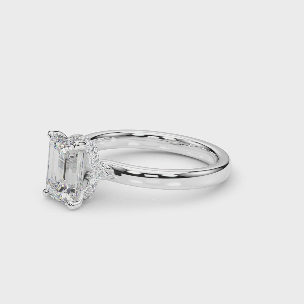 LUMEO Oval Hidden Halo Diamond Engagement Ring Video
