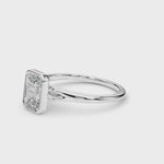 LUMEO Emerald Bezel Diamond Engagement Ring Video