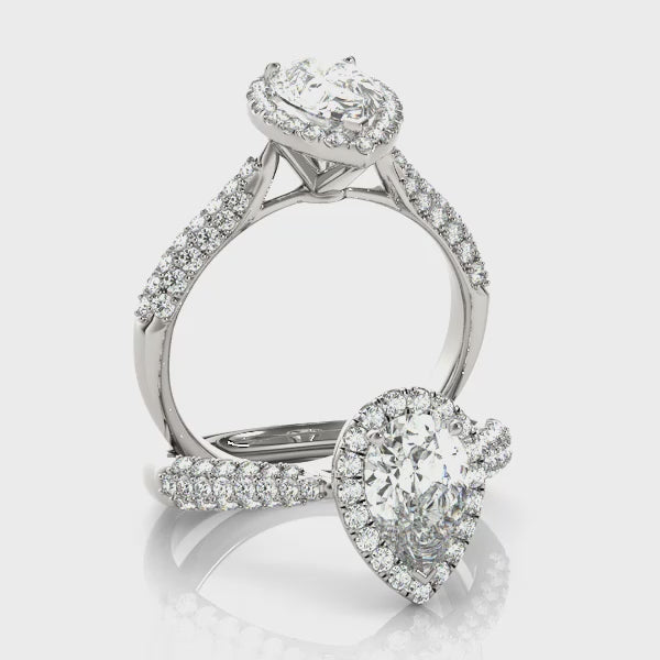 LUMEO Pear Halo Diamond Engagement Ring Video
