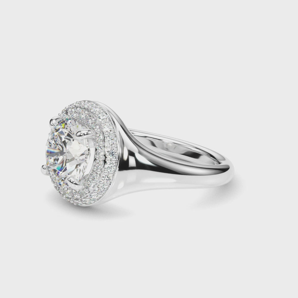 LUMEO Pear Hidden Halo Diamond Engagement Ring Video
