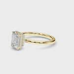 LUMEO Round Double Hidden Halo Diamond Engagement Ring 360 video in 18k Solid Yellow Gold 