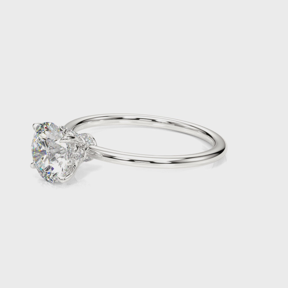 LUMEO Round Hidden Halo Diamond Engagement Ring Video