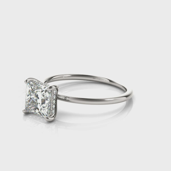 LUMEO Princess Hidden Halo Diamond Engagement Ring Video