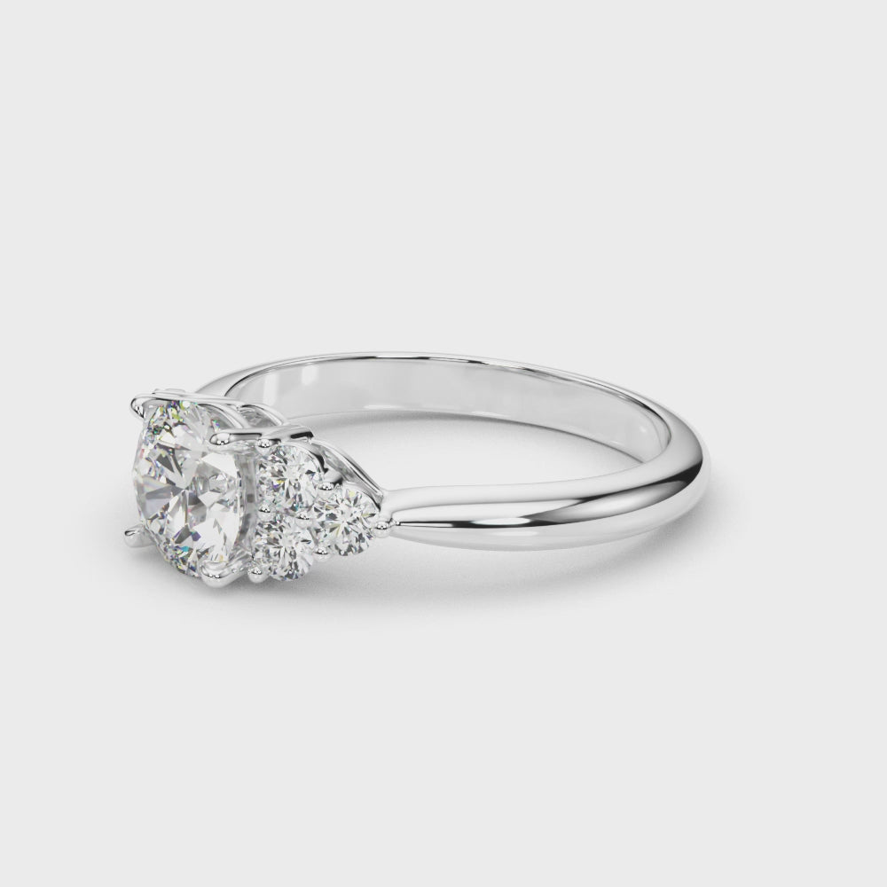 LUMEO Round Three Stone Diamond Engagement Ring Video