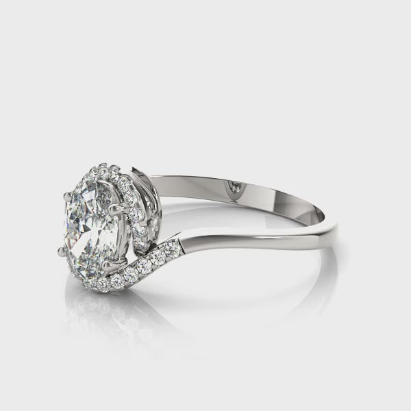 LUMEO Oval Halo Diamond Engagement Ring Video