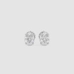 LUMEO Oval Cut Ear Studs Video in 18k Solid white Gold 