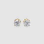 LUMEO Round Cut Ear Studs Video in 18k Solid Yellow Gold 