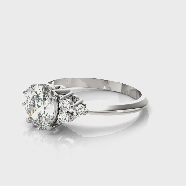 LUMEO Oval Three Stone Diamond Engagement Ring Video