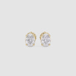 LUMEO Oval Cut Ear Studs Video in 18k Solid Yellow Gold 