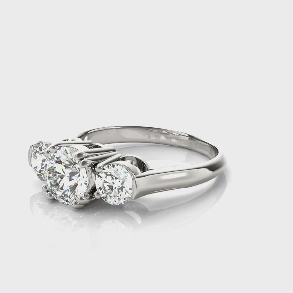 LUMEO Round Three Stone Diamond Engagement Ring Video