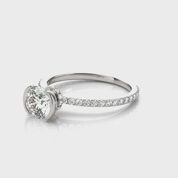 LUMEO Round Hidden Halo Diamond Engagement Ring Video