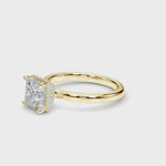 LUMEO Princess Double Hidden Halo Diamond Engagement Ring 360 video in 18k Solid Yellow Gold 
