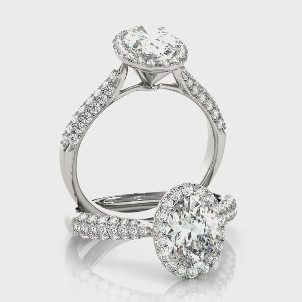 LUMEO Oval Halo Diamond Engagement Ring Video