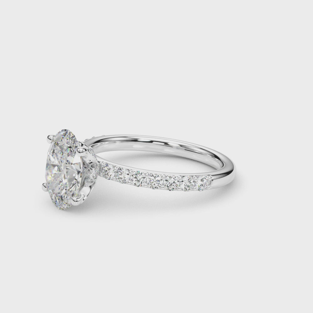 LUMEO Princess Hidden Halo Diamond Engagement Ring Video