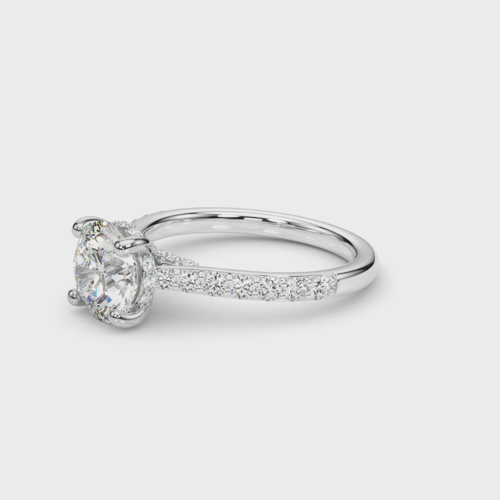 LUMEO Round Hidden Halo Diamond Engagement Ring Video