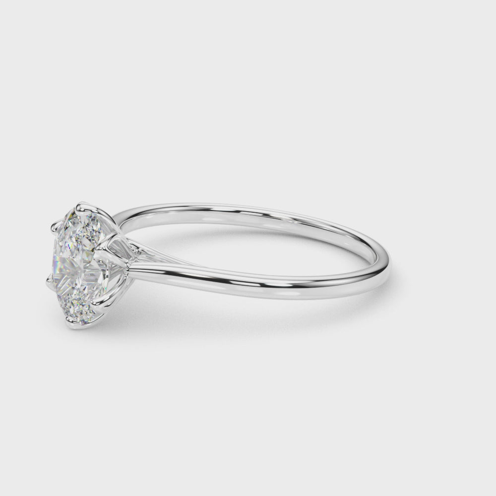 LUMEO Oval Solitaire Diamond Engagement Ring Video