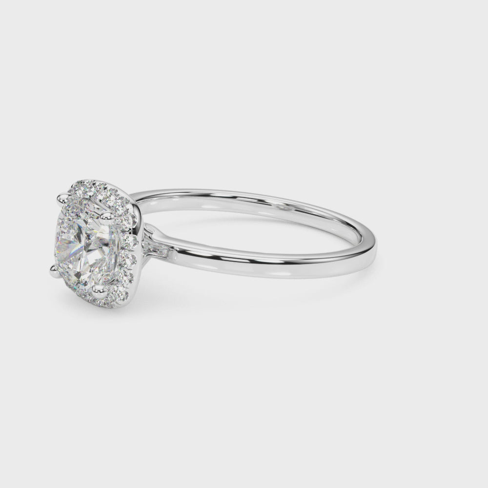 LUMEO Cushion Halo Engagement Ring
