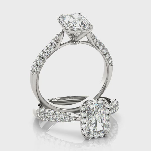 LUMEO Emerald Halo Diamond Engagement Ring Video