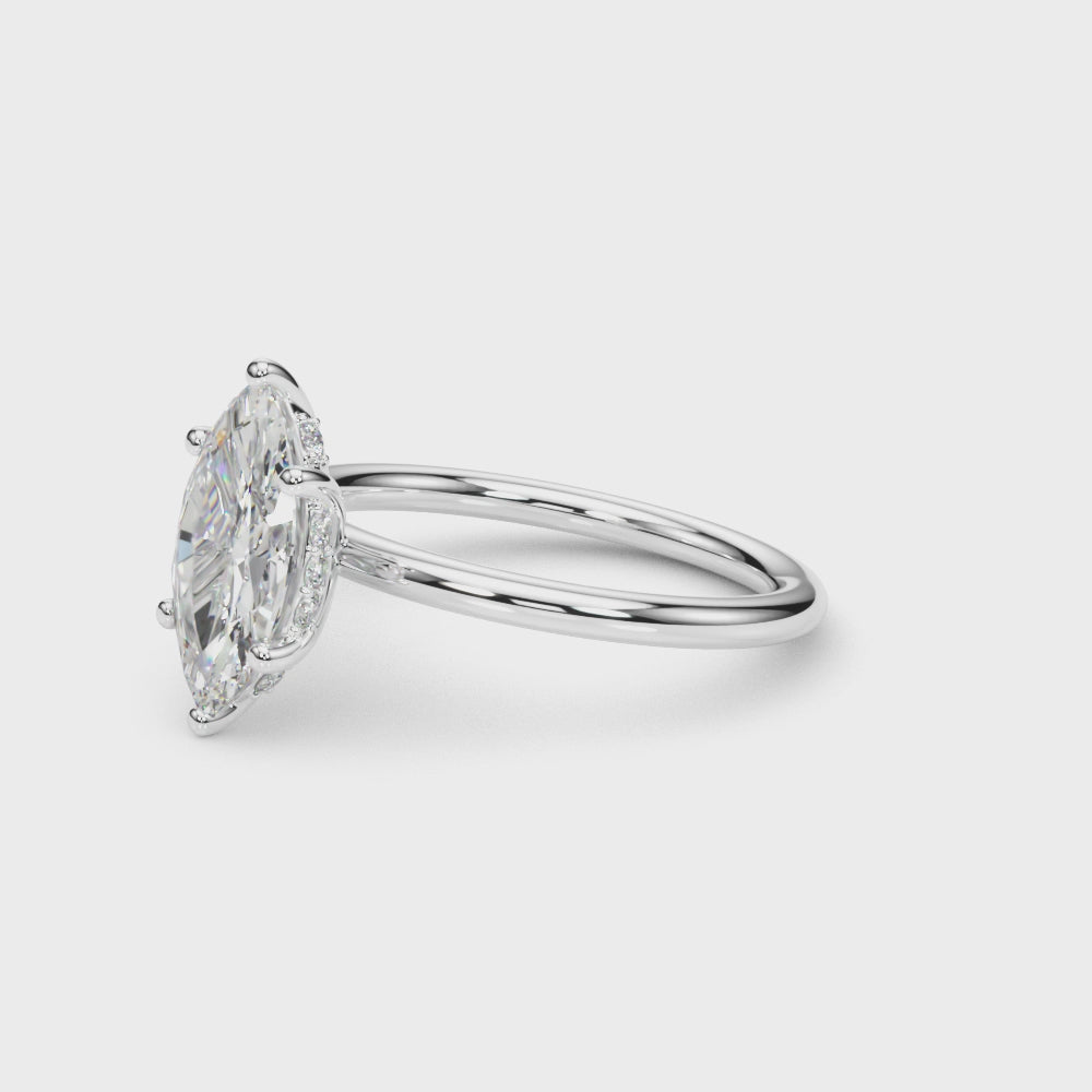 LUMEO Marquise Hidden Halo Diamond Engagement Ring Video