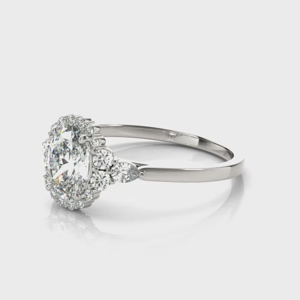 LUMEO Oval Halo Diamond Engagement Ring Video