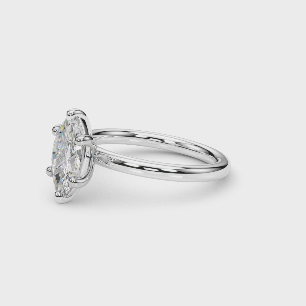 LUMEO Marquise Solitaire Diamond Engagement Ring Video