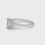 LUMEO Emerald Hidden Halo Engagement Ring
