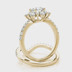 LUMEO Round Floral-Inspired Halo Diamond Engagement Ring Video
