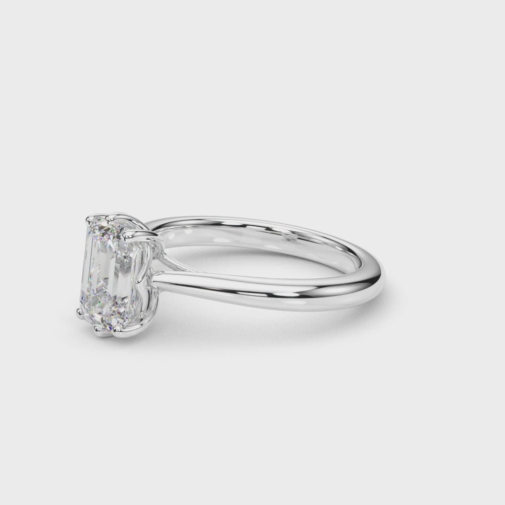 LUMEO Emerald Solitaire Diamond Engagement Ring Video