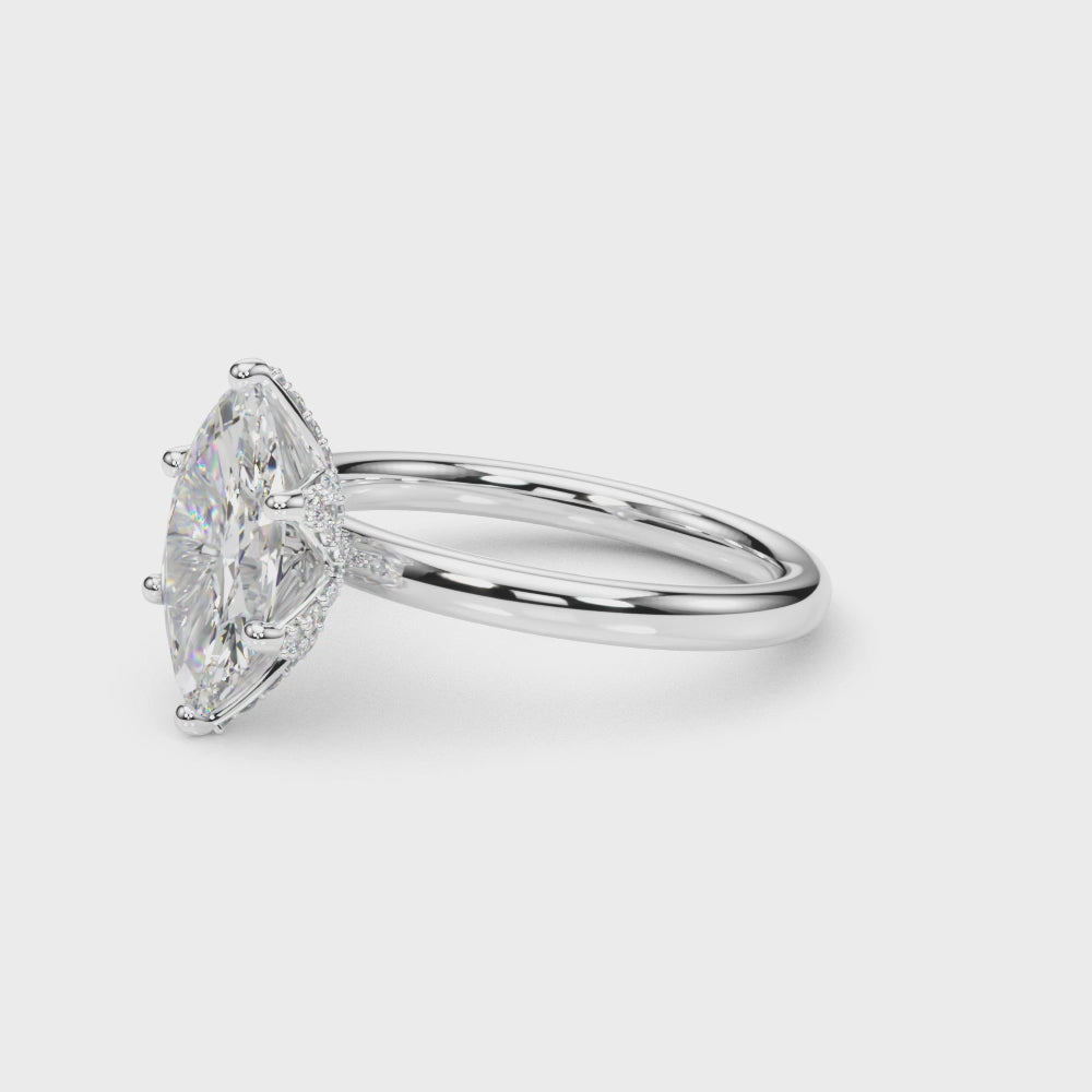 LUMEO Marquise Hidden Halo Diamond Engagement Ring Video
