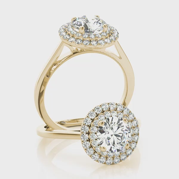 LUMEO Round Double Halo Engagement Ring
