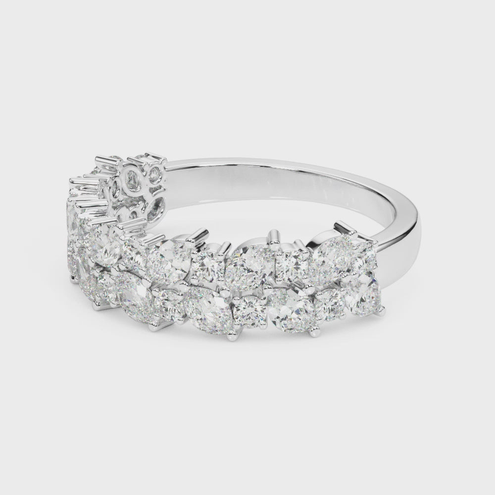 LUMEO Priscilla Double Diamond Ring 360 video in Platinum or White Gold #platinum
