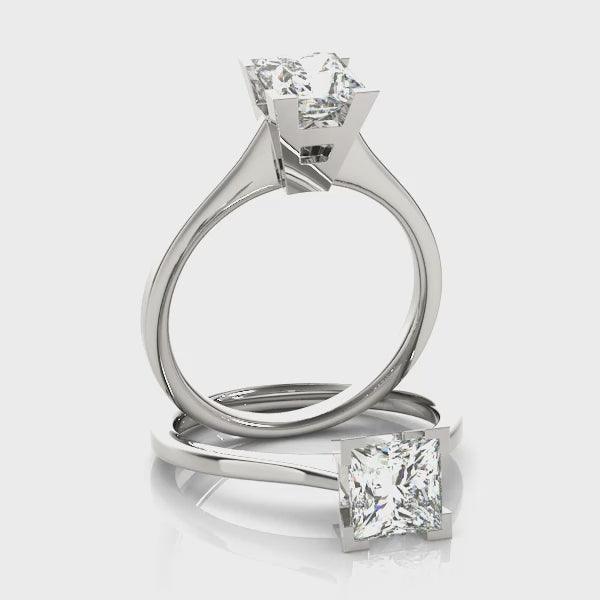 LUMEO Princess Solitaire Diamond Engagement Ring Video