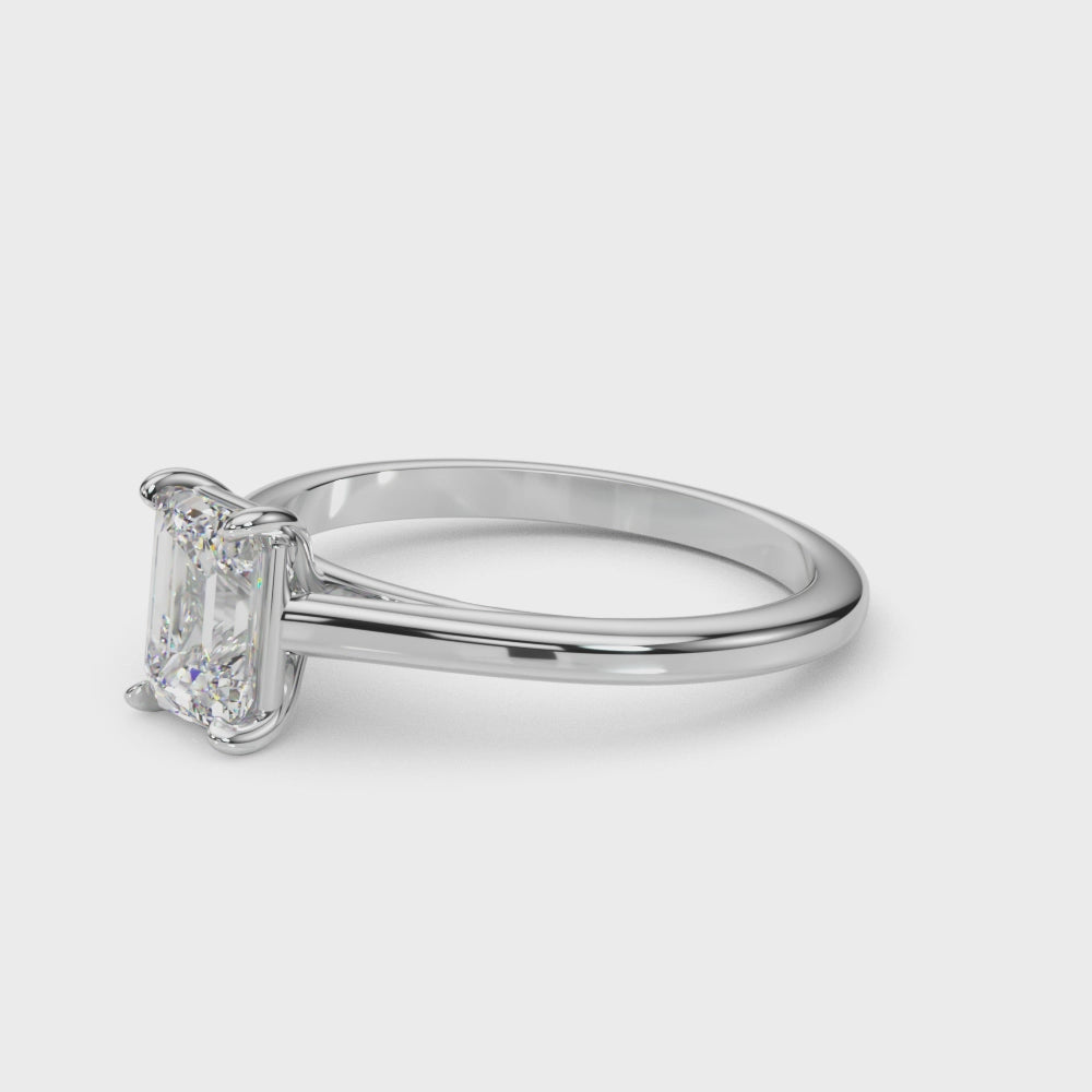 LUMEO Emerald Solitaire Diamond Engagement Ring Video