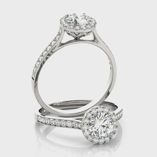 LUMEO Round Halo Diamond Engagement Ring Video