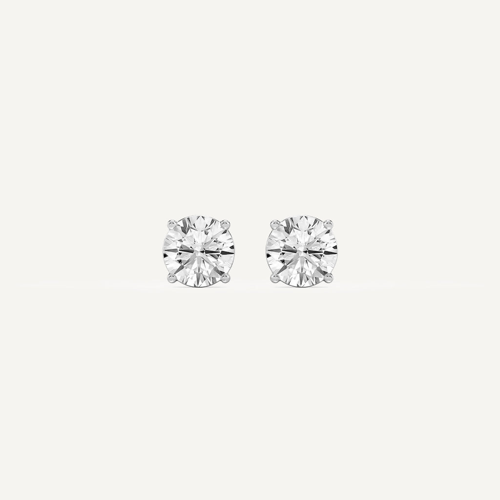 LUMEO Round Cut Ear Studs Video in Platinum or 18k Solid White Gold #Round