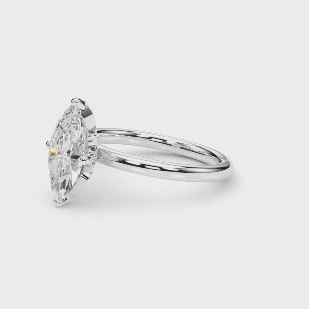LUMEO Marquise Hidden Halo Diamond Engagement Ring Video