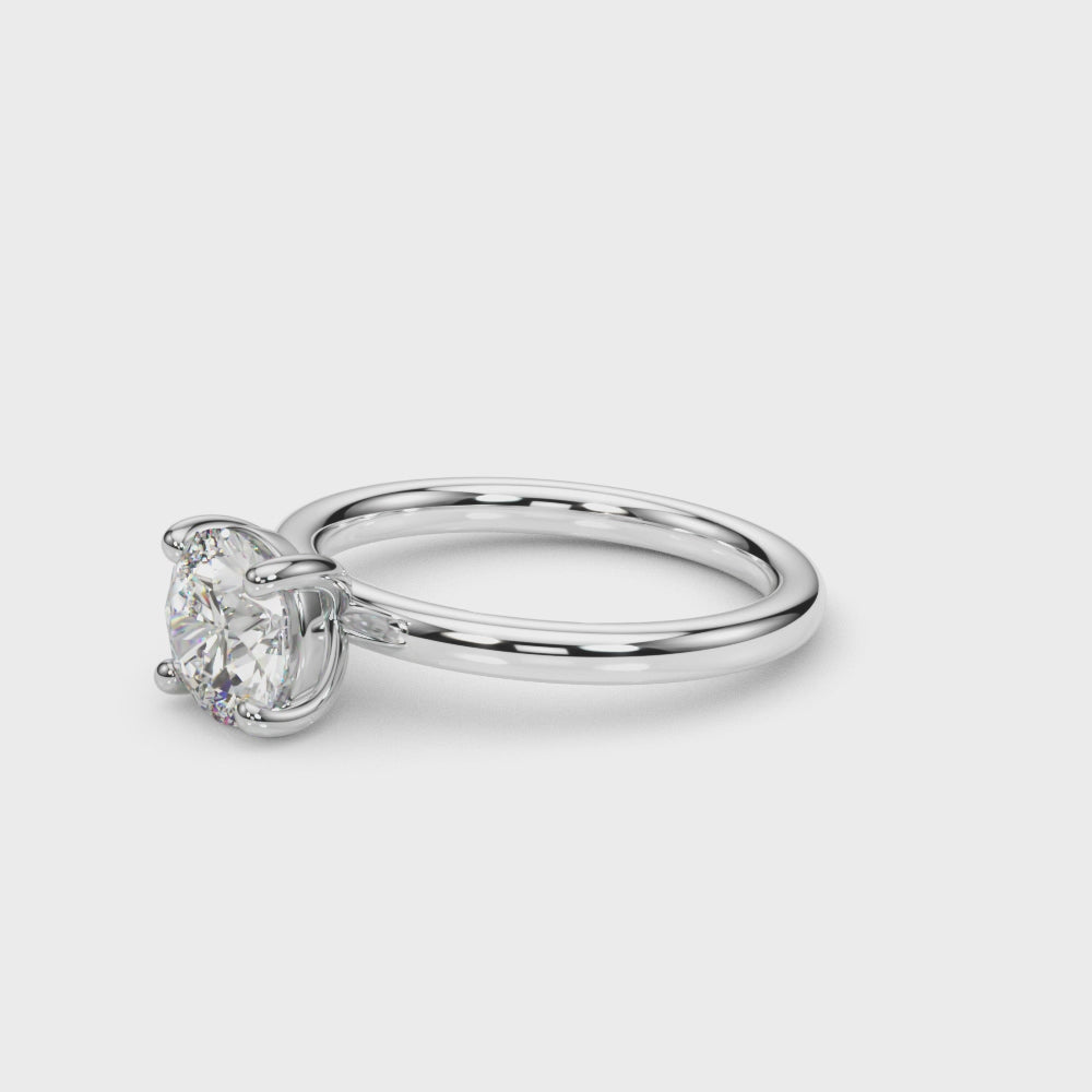 LUMEO Round Solitaire Engagement Ring 