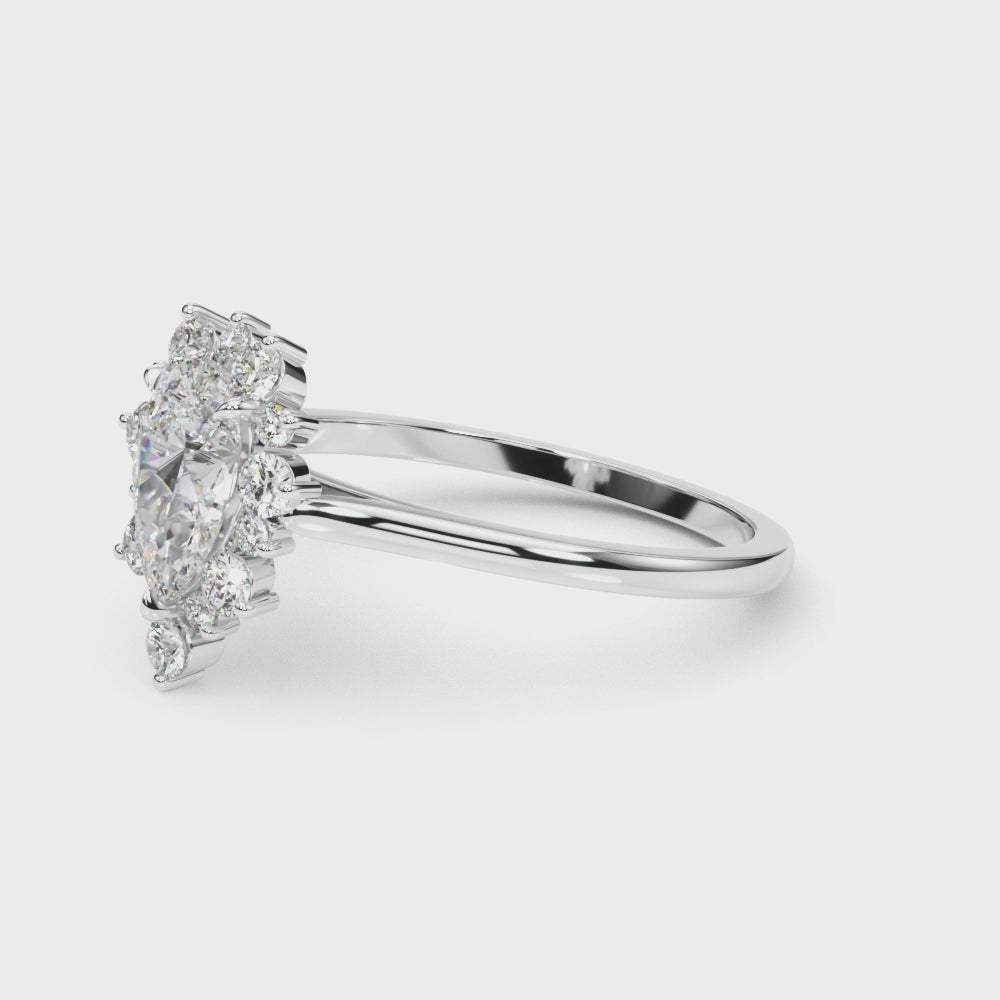 LUMEO Pear Halo Diamond Engagement Ring Video