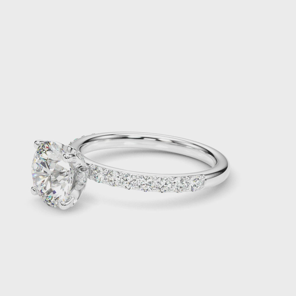 LUMEO Round Hidden Halo Diamond Engagement Ring Video