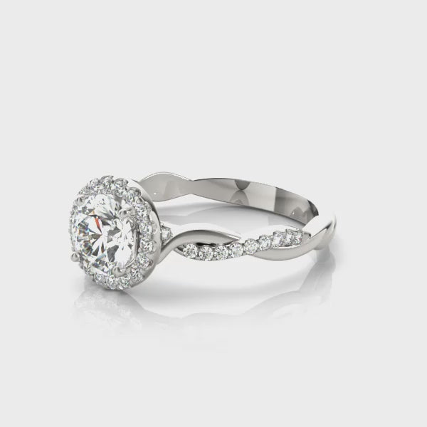 LUMEO Round Halo Diamond Engagement Ring Video