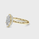 LUMEO Marquise Double Hidden Halo Diamond Engagement Ring 360 video in 18k Solid Yellow Gold 