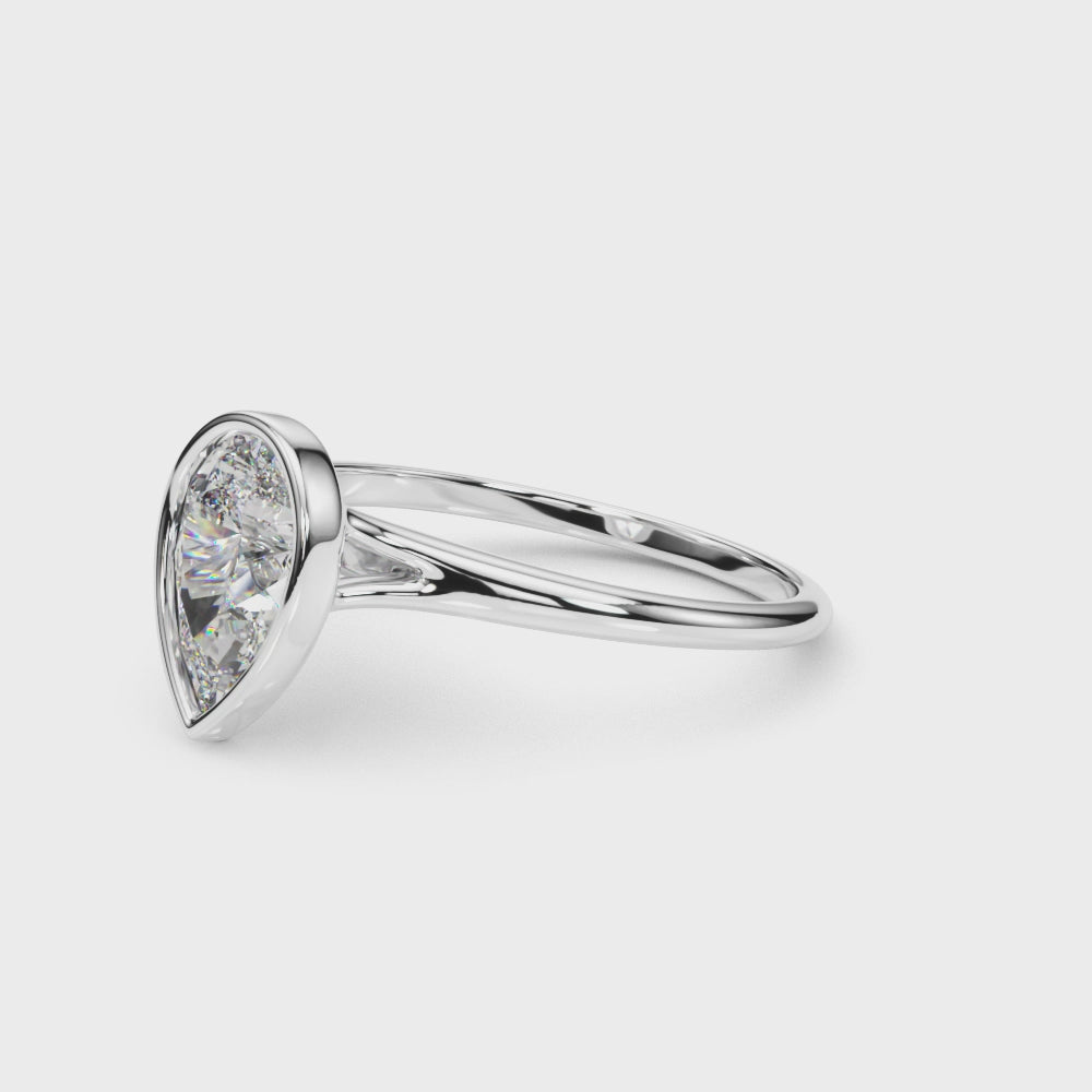 LUMEO Pear Bezel Diamond Engagement Ring Video